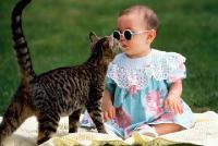 фото девочка и котик